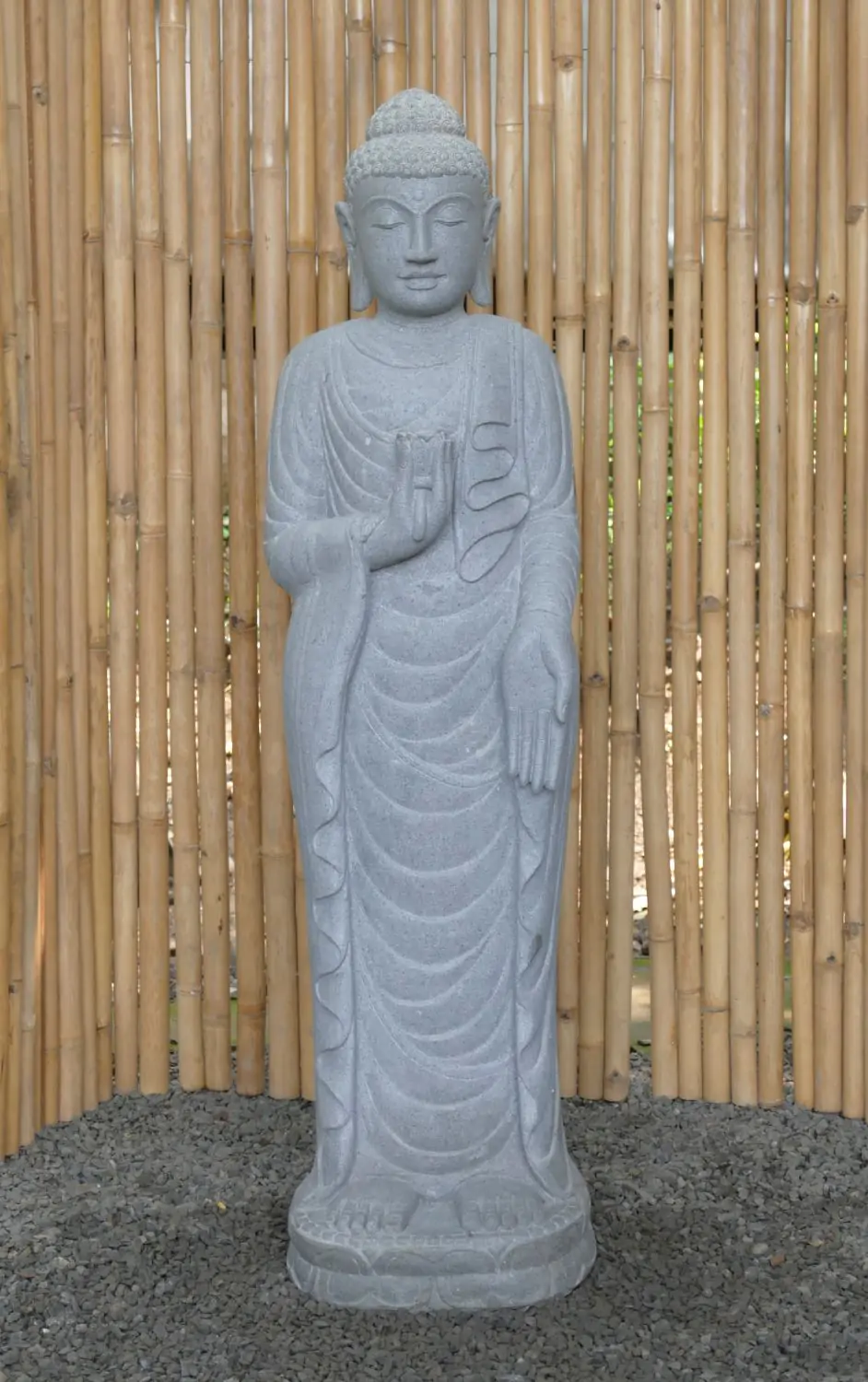  Product image 1 of the product “Standing Buddha with Lotus Flower, ca. 151 cm H ”